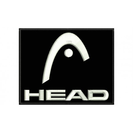 Parche Bordado HEAD (Bordado BLANCO / Fondo NEGRO)