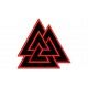 Parche Bordado VALKNUT (Bordado ROJO / Fondo NEGRO)