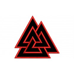 Parche Bordado VALKNUT (Bordado ROJO / Fondo NEGRO)