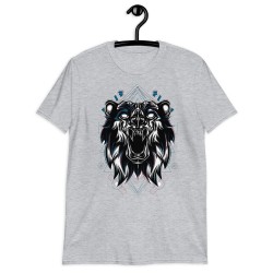 Camiseta Impresa Diseño Lobo (Gris Claro)