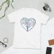 Camiseta Impresa Diseño Corazon y Arbol Vida (Blanco)