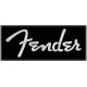 Parche Bordado FENDER (Bordado BLANCO / Fondo NEGRO)