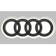 Parche Bordado AUDI (Bordado NEGRO / Fondo BLANCO)