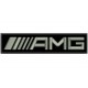 Parche Bordado AMG MERCEDES (Bordado GRIS METAL / Fondo NEGRO)