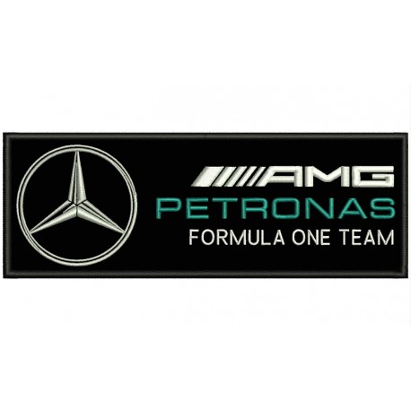 Parche Bordado MERCEDES F1 PETRONAS (Fondo NEGRO)