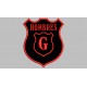 Parche Bordado HOMBRES G (Bordado ROJO / Fondo NEGRO)