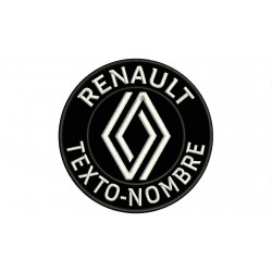 Parche Bordado RENAULT (Bordado BLANCO / Fondo NEGRO)