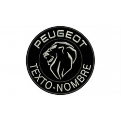 Parche Bordado PEUGEOT (Bordado PLATA / Fondo NEGRO)