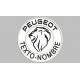 Parche Bordado PEUGEOT (Bordado NEGRO / Fondo BLANCO)
