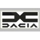 Parche Bordado DACIA (Bordado NEGRO / Fondo BLANCO)