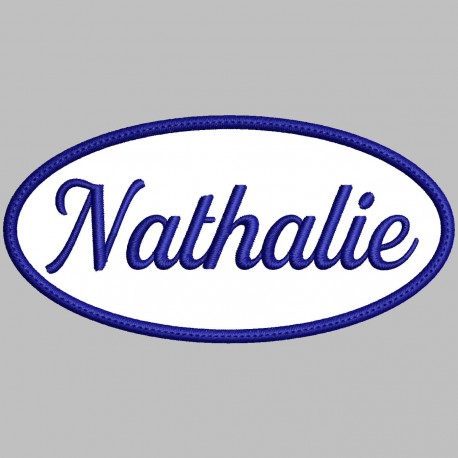 Parche Bordado Personalizable (Bordado AZUL MARINO / Fondo BLANCO)