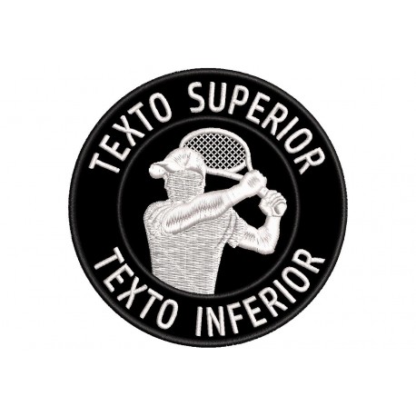 Parche Bordado Personalizable TENIS (Bordado BLANCO / Fondo NEGRO)