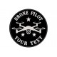 Parche Bordado PILOTO DRON Personalizable (Bordado BLANCO / Fondo NEGRO)