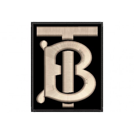 Parche Bordado BURBERRY (Bordado BEIGE-ARENA / Fondo NEGRO)