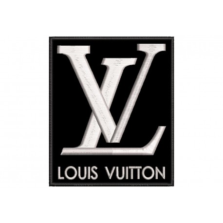 Parche Bordado LOUIS VUITTON (Bordado PLATA / Fondo NEGRO)