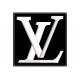 Parche Bordado LOUIS VUITTON (Bordado BLANCO / Fondo NEGRO)