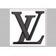 Parche Bordado LOUIS VUITTON (Bordado NEGRO / Fondo BLANCO)