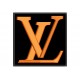 Parche Bordado LOUIS VUITTON (Bordado NARANJA / Fondo NEGRO)