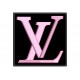 Parche Bordado LOUIS VUITTON (Bordado ROSA / Fondo NEGRO)