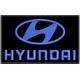 Parche Bordado HYUNDAI (Bordado AZUL METALICO / Fondo NEGRO)
