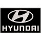 Parche Bordado HYUNDAI (Bordado BLANCO / Fondo NEGRO)