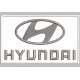 Parche Bordado HYUNDAI (Bordado GRIS METAL / Fondo BLANCO)