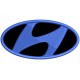 Parche Bordado HYUNDAI (Bordado AZUL METALICO / Fondo NEGRO)