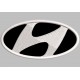 Parche Bordado HYUNDAI (Bordado BLANCO / Fondo NEGRO)