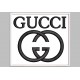 Parche Bordado GUCCI (Bordado NEGRO / Fondo BLANCO)