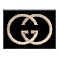 Parche Bordado GUCCI (Bordado BEIGE / Fondo NEGRO)