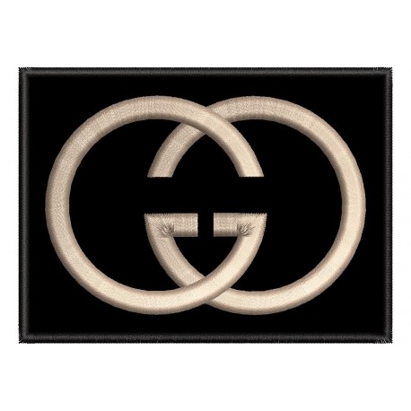 Parche Bordado GUCCI (Bordado BEIGE / Fondo NEGRO)