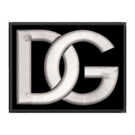 Parche Bordado DOLCE & GABBANA (Bordado PLATA / Fondo NEGRO)