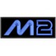 Parche Bordado MOTO2 (Bordado AZUL METALICO / Fondo NEGRO)