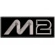 Parche Bordado MOTO2 (Bordado GRIS METAL / Fondo NEGRO)