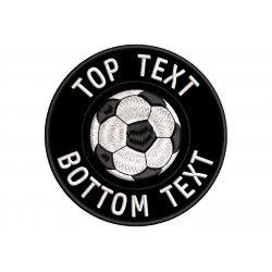 Parche Bordado FUTBOL (Bordado BLANCO / Fondo NEGRO)