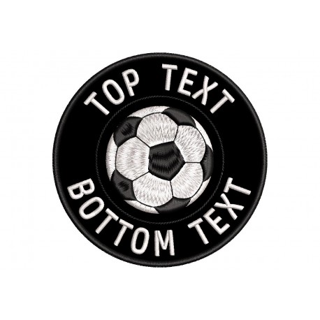 Parche Bordado FUTBOL (Bordado BLANCO / Fondo NEGRO)