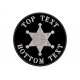 Parche Bordado Personalizable ESTRELLA SHERIFF (Bordado PLATA / Fondo NEGRO)