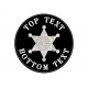 Parche Bordado Personalizable ESTRELLA SHERIFF (Bordado BLANCO / Fondo NEGRO)