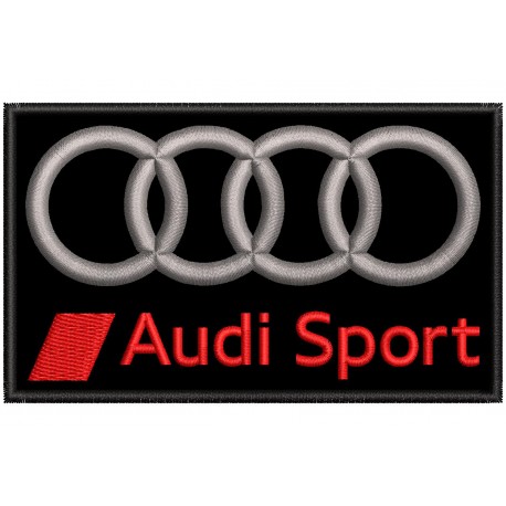 Parche Bordado AUDI Sport (Fondo NEGRO)