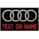 Parche Bordado AUDI Personalizable. Fondo NEGRO.