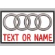 Parche Bordado AUDI Personalizable. Fondo BLANCO.