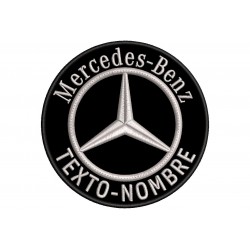 Parche Bordado MERCEDES-BENZ (Bordado PLATA / Fondo NEGRO)