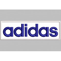 Parche Bordado ADIDAS (Bordado AZUL MARINO / Fondo BLANCO)
