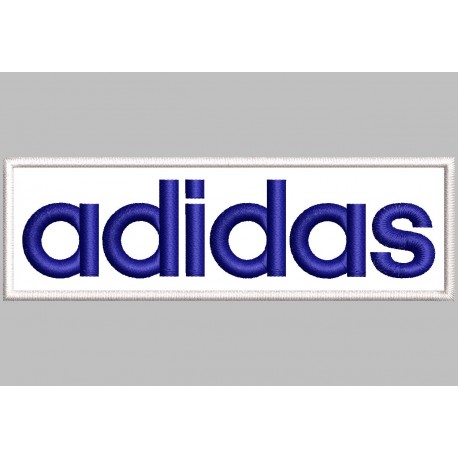 Parche Bordado ADIDAS (Bordado AZUL MARINO / Fondo BLANCO)