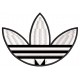 Parche Bordado ADIDAS (Bordado BLANCO / Fondo NEGRO)