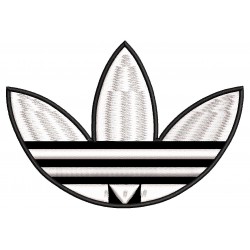 Parche Bordado ADIDAS (Bordado BLANCO / Fondo NEGRO)