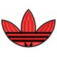Parche Bordado ADIDAS (Bordado ROJO / Fondo NEGRO)