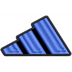 Parche Bordado ADIDAS (Bordado AZUL METALICO / Fondo NEGRO)