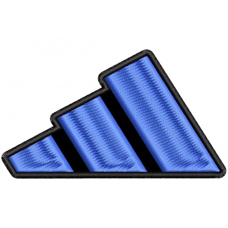 Parche Bordado ADIDAS (Bordado AZUL METALICO / Fondo NEGRO)