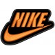 Parche Bordado NIKE (Bordado NARANJA / Fondo NEGRO)